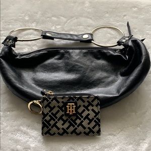 Super cute black shoulder bag and wallet bundle